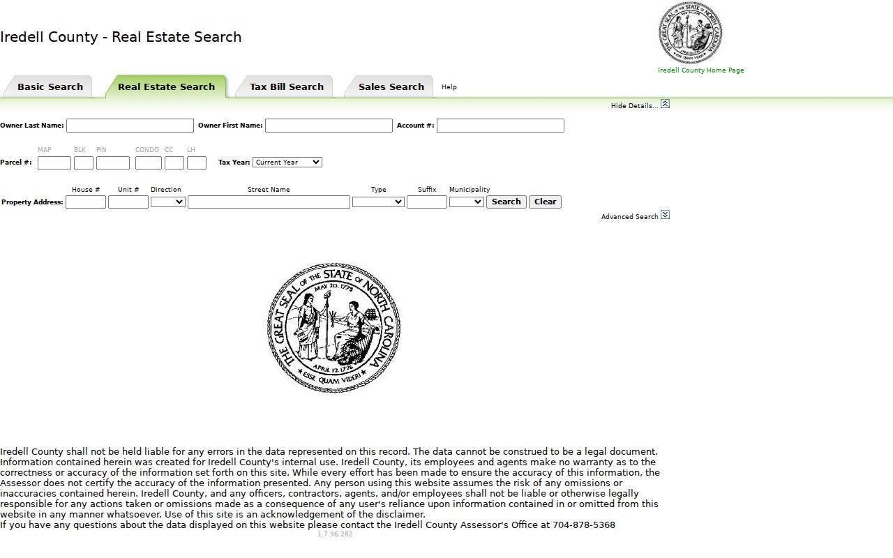 Statesville residents directory Iredell owner and parcel search fields