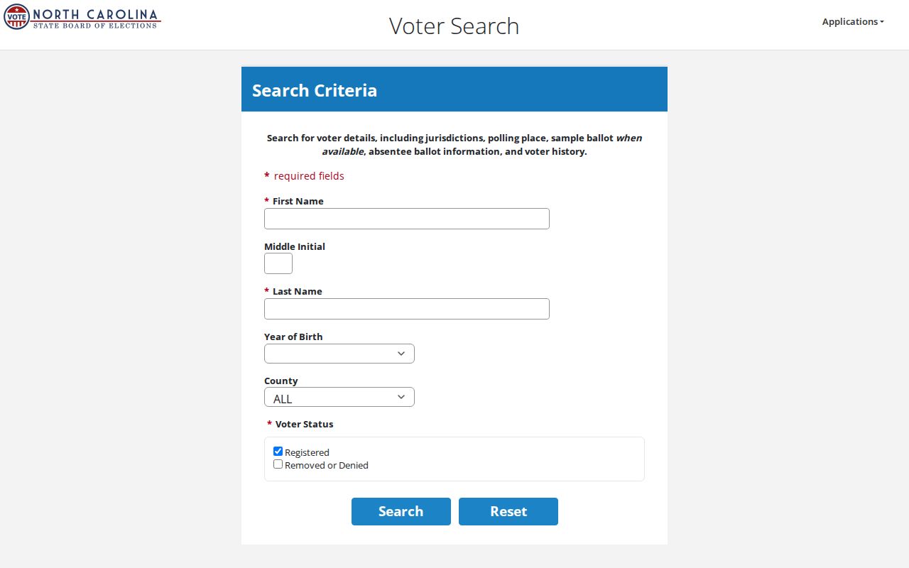 Statesville residents directory North Carolina voter lookup controls