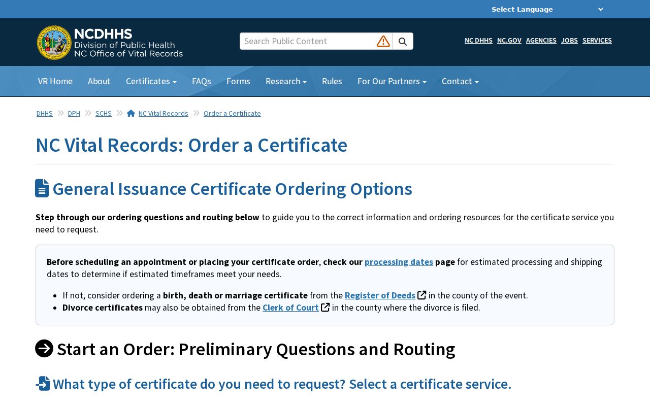 Statesville residents directory North Carolina Vital Records order requirements