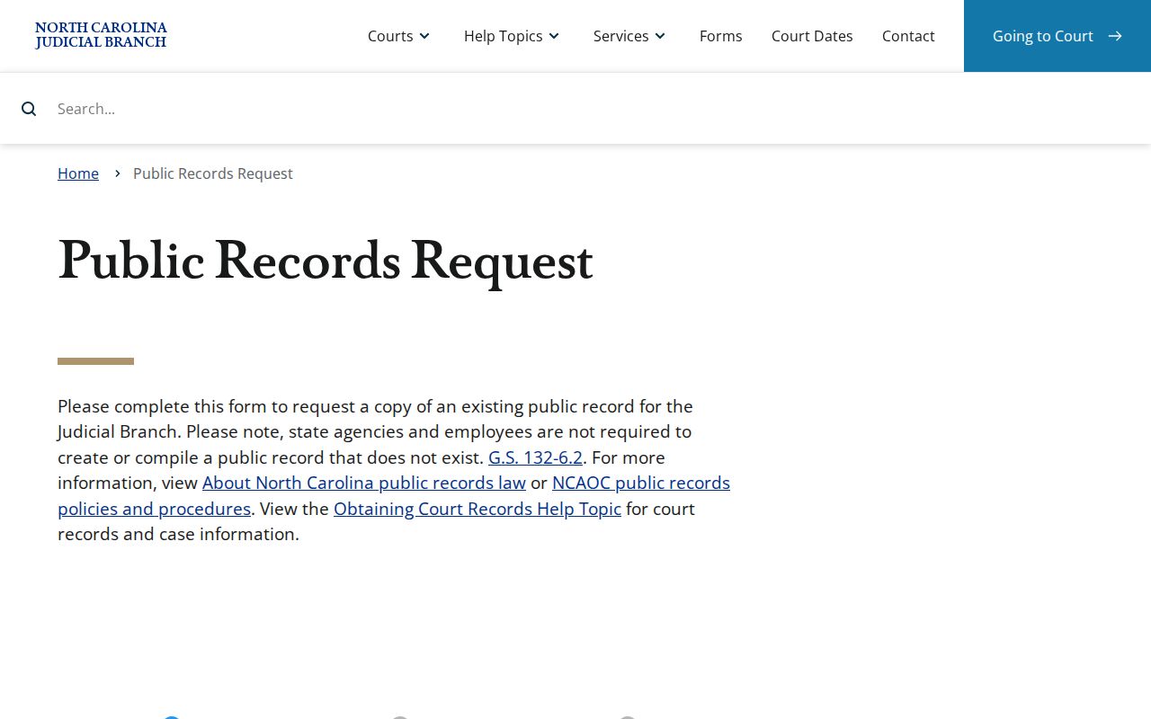 Statesville residents directory North Carolina judicial public records request form