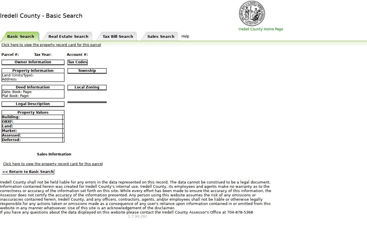 Statesville neighbor lookup parcel-card view with deed, value, sales, and property-record fields